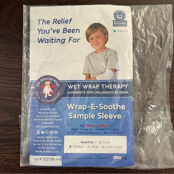 AD Rescue Wear Wet Wrap Therapy Wrap-E-Soothe Sleeves Kids medium NEW 1 sleeve - Picture 1 of 2
